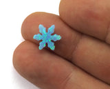 Opal Snow flake 12mm 2.5mm thickness 20 gauge hole Lab Created Opal Synthetic Pendant 1493 OPSY