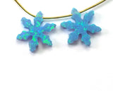 Opal Snow flake 12mm 2.5mm thickness 20 gauge hole Lab Created Opal Synthetic Pendant 1493 OPSY