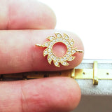 Micro Pave Sun 21mm gold plated alloy with 2 ring 170