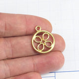 Four Leaf Clover with loop 24x19mm 1.6mm thickness Raw brass pendant necklace earrings 2041-200