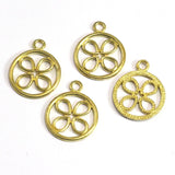 Four Leaf Clover with loop 24x19mm 1.6mm thickness Raw brass pendant necklace earrings 2041-200