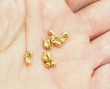 100 pcs 6mm gold tone brass drop shape one loop charms ,findings 137Y-15 tmlp