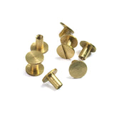 9x7mm raw brass studs, screw rivets, chicago screw / concho screw, 1/8" bolt CSC6 oz42