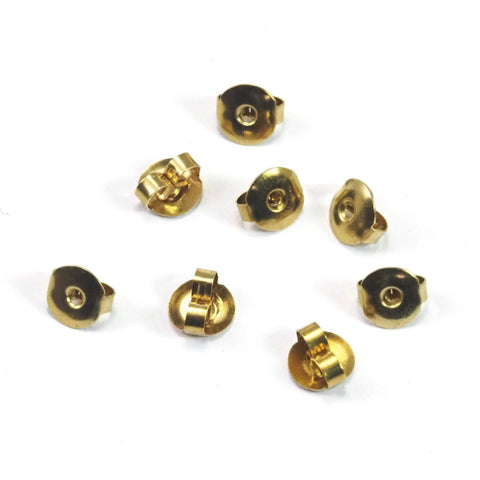 Raw Brass Earring Studs,  earring backs, nuts, stopper,butterfly  - making earrings 6x3.5mm 2045