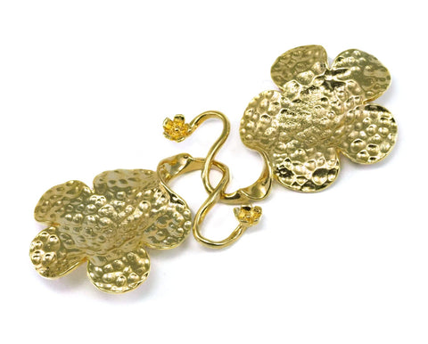 Flower 5 Strand Necklace clasp, choker 38x25mm gold plated brass 2143