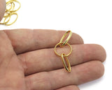 Necklace and earring parts 45mm gold plated brass 2143