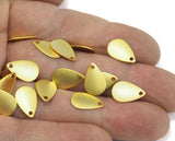 10 pcs 8x12mm Gold Plated brass finding tiny drops charm pendant 563