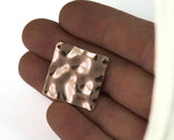square tag cambered 1 hole 26x25mm  thickness 0.9mm Rose Gold plated brass charms findings pendants earring stamping 2075