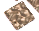 square tag cambered 1 hole 26x25mm  thickness 0.9mm Rose Gold plated brass charms findings pendants earring stamping 2075