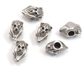 Silver plated Lion face Alloy spacer  beads pendant  12.5x7mm (hole 3.5mm) Findings spacer bead bab4 2068-150