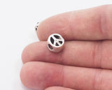 Silver plated Peace shaped Alloy spacer  beads pendant  10x9mm (hole 4mm) Findings spacer bead bab4 2069-150