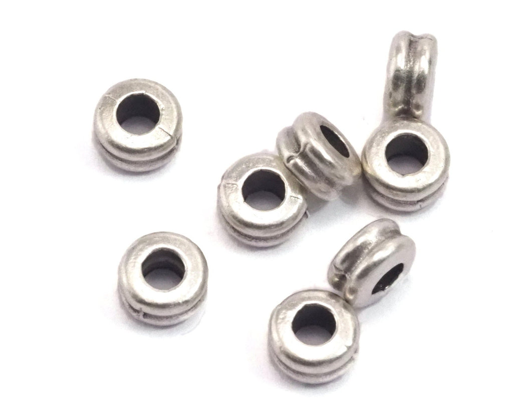 2 lines  Silver plated  Alloy spacer  beads pendant  6mm (hole 3mm) Findings spacer bead bab3 2070-50