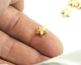 10 pcs 8mm gold plated alloy star 2 hole shape Pendant finding spacer bead bab754