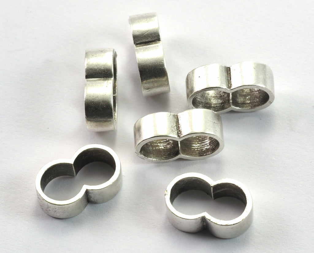Strand Stripe Sliders Beads spacer Antique silver plated brass for leather, ribbon ,cord ,  for 6mm leather  2028-6 bab6