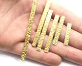 Rectangle tag textured bar dimension 5x25mm thickness 0.9mm raw brass charms findings pendants earring necklace  2104-75