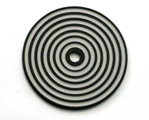 Circle round stripe carved 40mm (4mm  middle hole) Black-white painted brass pendant earring necklace 2108