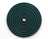 Circle round stripe carved 40mm (4mm middle hole) turquoise black painted  brass pendant earring necklace 2108