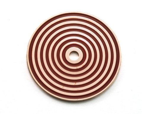 Circle round stripe carved 40mm (4mm middle hole) red painted rose gold plated brass pendant earring necklace 2108