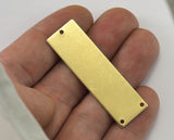 raw brass rectangle shape 15x50x0.8mm (20 gauge)  stamping blank three hole 1208RT3-50