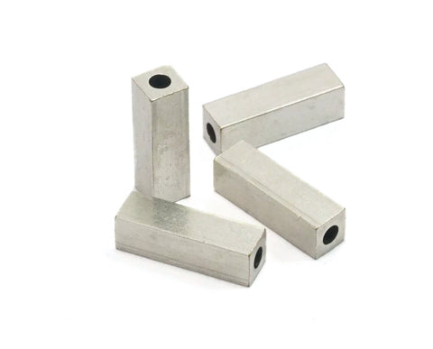square tube Antique silver plated brass 6x20mm 1/4"x5/4" finding spacer industrial design (3mm 1/8" hole ) bab3 1374