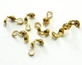 100 pcs 2,5mm brass ball crimp bead tips- clamshell knots cover terminators- gold tone findings CS3Y-12 1921