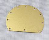 Raw brass Chord cut circle blanks 10 hole 32x40x0.5mm pendant  SCS 2203-420