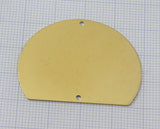 Raw brass Chord cut circle blanks 2 hole 32x40x0.5mm pendant  SCS 2203-420