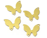 Butterfly 12x15mm 2 holes Raw brass connector findings charms blanks  2209-35