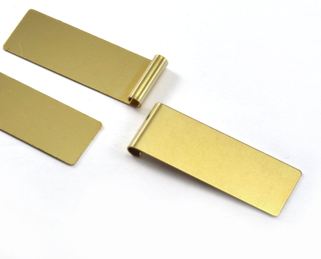 Rectangle Bended 42x15mm pendant charms Raw brass 2212-300
