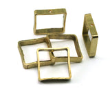 Raw Brass Square Frame  20x20x4mm Square Bead Frames Geometric Findings Jewelry Supplies 2120