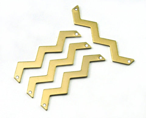 raw brass Zigzag pendant earring 2 hole 45mm thickness: 0.8mm 2122-150