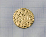 circle tag textured dimension 22mm  thickness 0.9mm Gold plated brass charms findings pendants earring  2072-260