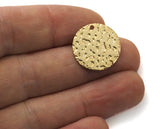 circle tag textured dimension 22mm  thickness 0.9mm Gold plated brass charms findings pendants earring  2072-260