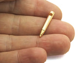 4x25mm 1.16"x1" Gold plated brass long spike finding spacer industrial design (2.5mm 0.1" 10 gauge hole ) pendulum 1137