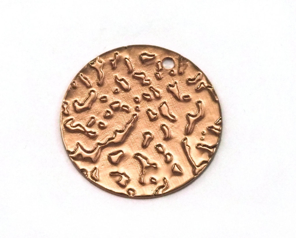 circle tag textured dimension 22mm  thickness 0.9mm Rose Gold plated brass charms findings pendants earring  2072-260
