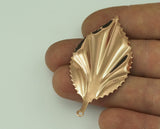 Leaf shape Rose gold plated brass 59x30mm (0.5mm thickness)  1 Loop (1.83mm hole) finding charm necklace  pendant 2098-390