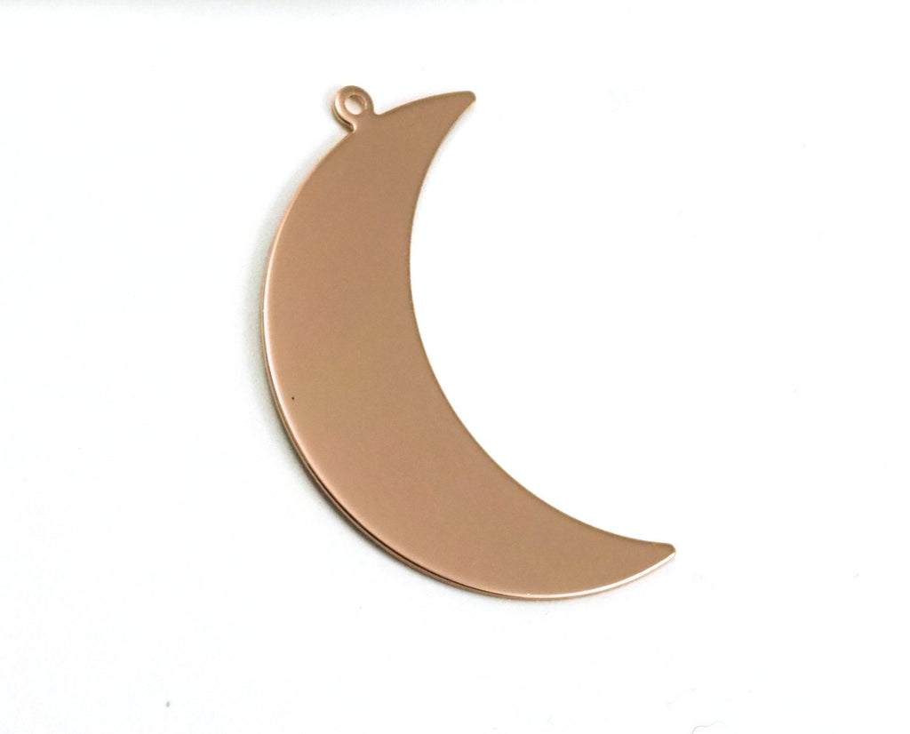 Crescent Moon one loop 44mm Rose Gold plated brass pendant Findings Charms 2061-425