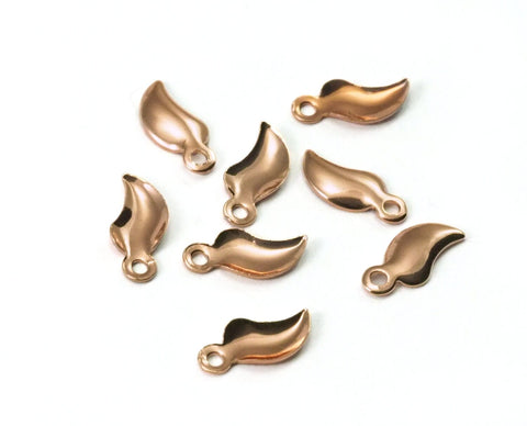 Leaf Charms Rose gold plated brass 10x4.5mm 1 loop earrings pendant necklace bracelet  ,Findings 2029-11 tmlp