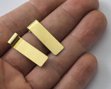 Rectangle Bended 32x8mm pendant charms Raw brass 2219-125