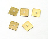 7mm Gold plated brass square tag  charms , findings 552-25