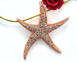 Micro Pave Starfish pendant one loop Rose gold plated Brass with crystals 2142