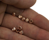 Faceted Rose Gold plated Brass Sphere 5mm (4.2mm side) (hole 2mm )  Charms,Pendant,Findings spacer bead 1441 bab2