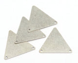 22x25mm Antique silver plated brass equilateral triangle tag 2 hole connector charms ,findings 926-125