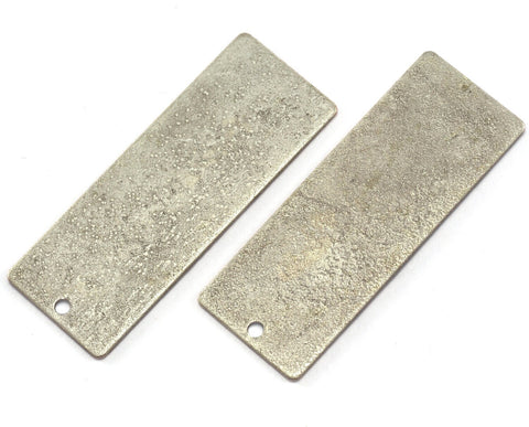 Rectangle shape stamping blank 15x40x0.8mm (20 gauge) antique silver plated brass one hole 1207-80