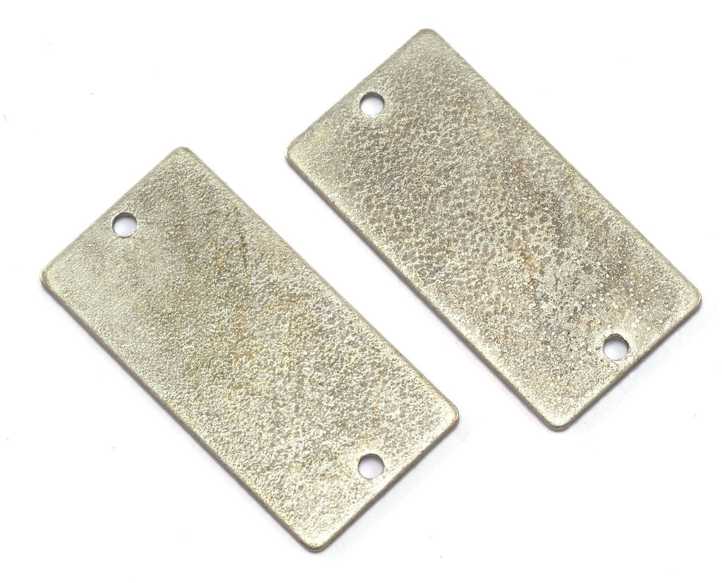 Rectangle shape stamping blank 15x30x0.8mm (20 gauge) Antique silver plated  brass two hole 1206-75