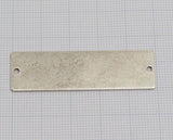 Rectangle shape stamping blank 15x50x0.8mm (20 gauge) Antique silver plated brass two hole 1208-500
