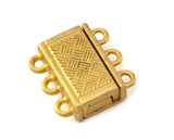 Brazil bracelet clasp 3 multi hole strands 16.5x17x6mm gold plated alloy magnetic clasp MCL 1080