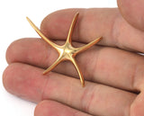 Starfish pendant, necklace Gold plated brass 48x35  2261
