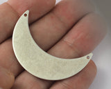 Crescent Moon 2 hole  Connector tag 44mm (0.8mm thickness) (1.63mm hole) Antique silver plated brass pendant Findings Charms 2097-410