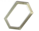 Antique silver plated brass elongated hexagon shape 54x32mm 0.8 Thickness stamping blank 1 hole tag pendant 2064-350